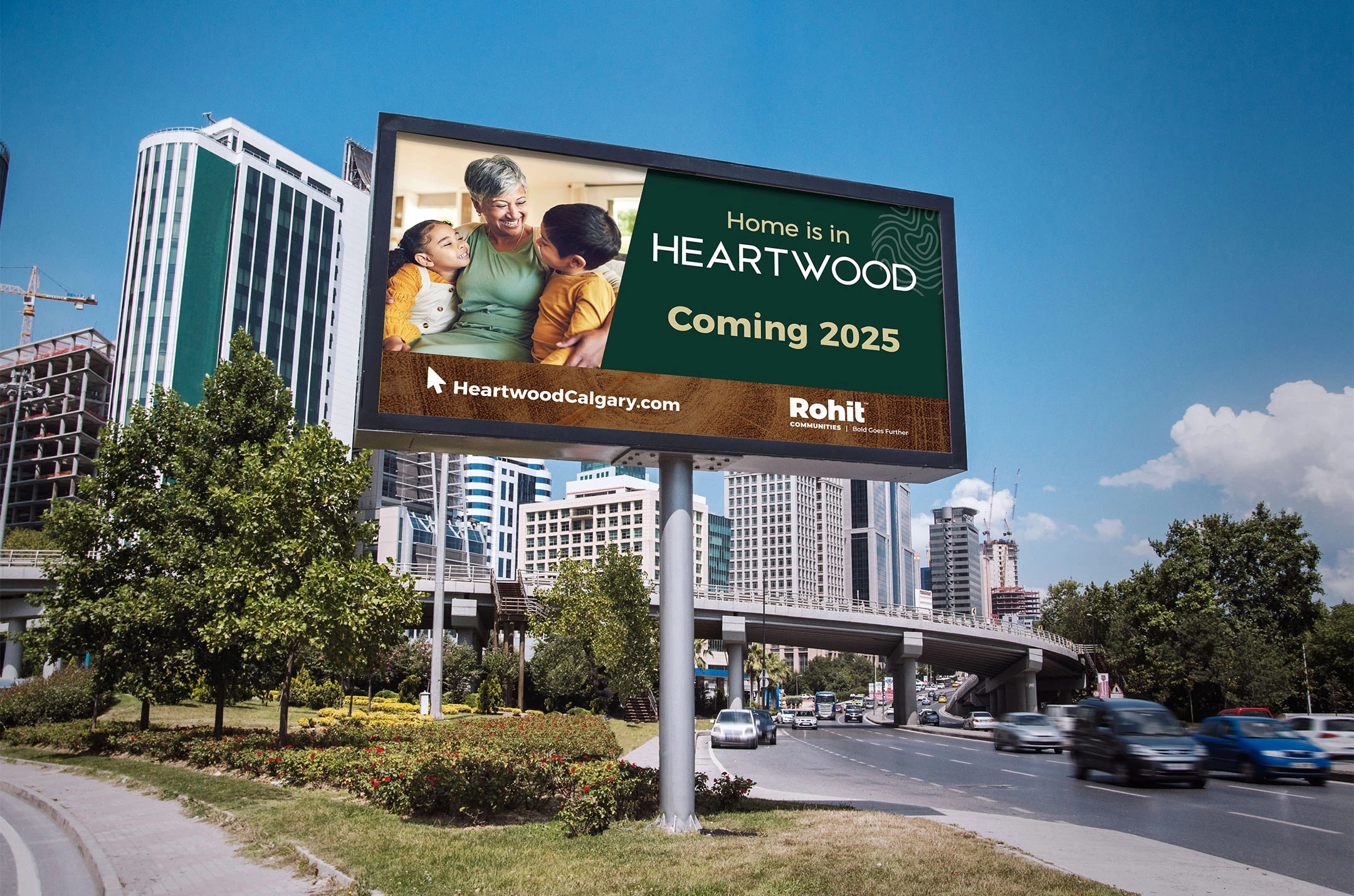 Highway billboard for the community of Heartwood, designed for Rohit