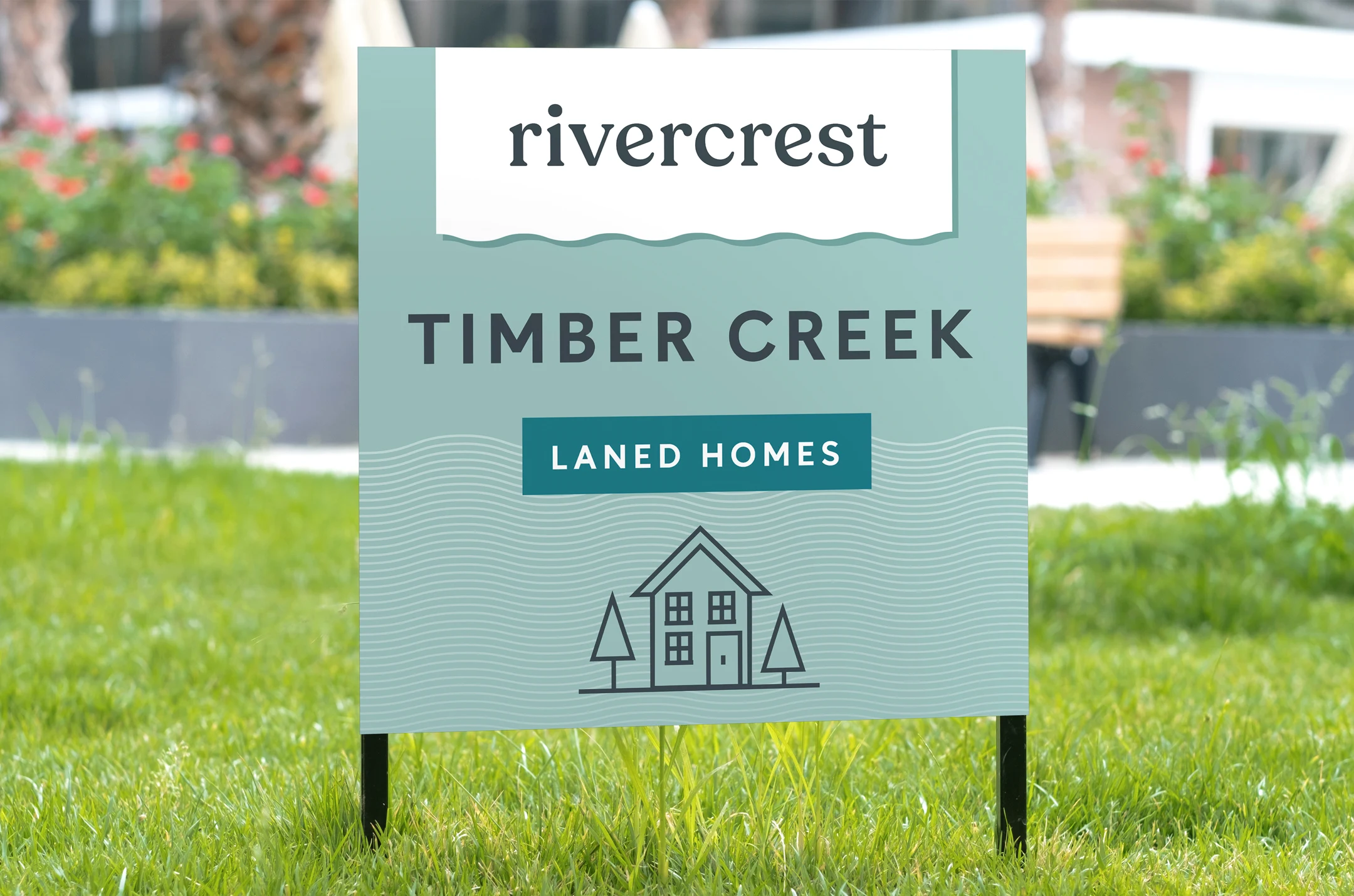 Riverside lawn sign signage for Qualico Communities